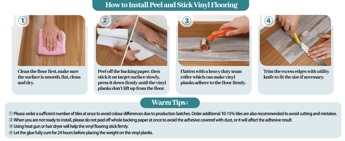 VaryPaper Flooring Tiles Self Adhesive Grey Brown Wood Effect Vinyl