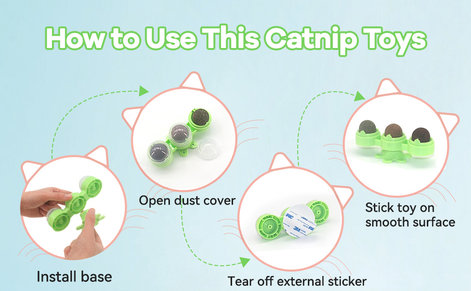 Petslucent Catnip Ball for Cats Wall, 3in1 Cat Toys Wall