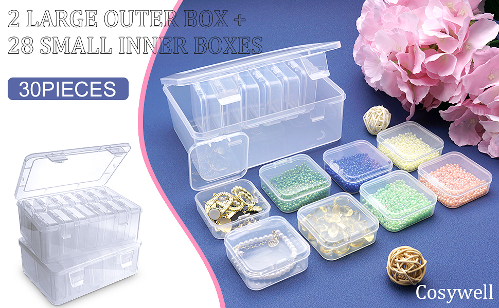 Cosywell 30 Pieces Bead Organizer Plastic Small Bead