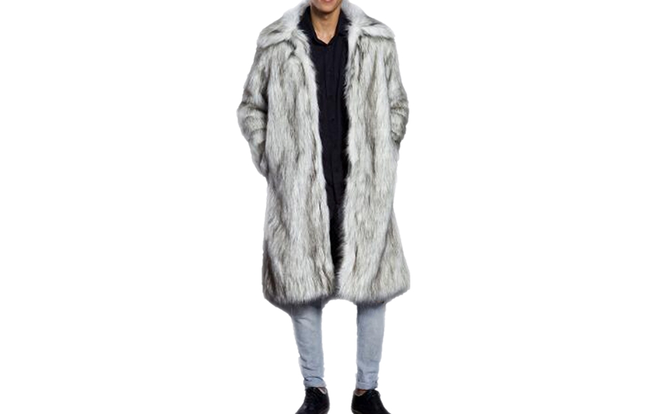 Faux fur coat for men