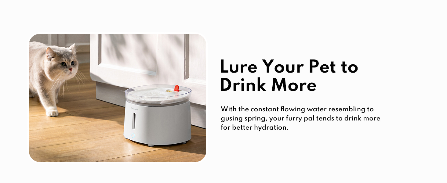 Homerunpet Cat Water Fountain Porcelain Tray with SelfCleaning