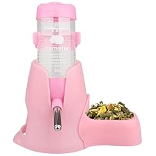 Hamster -Feeder mit einem rosa Plastikfuttermittel