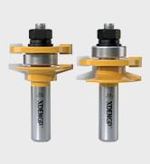 XDENGP 2PCS Bevel Style Rail and Stile Router Bits Set 1/2 Inch Shank, 3/8 Inch Cutting Depth, Up...