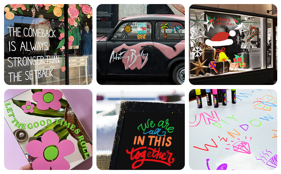 Liquid Chalk Markers 8 Pack of Neon Jumbo Chalk Pens Window Marker