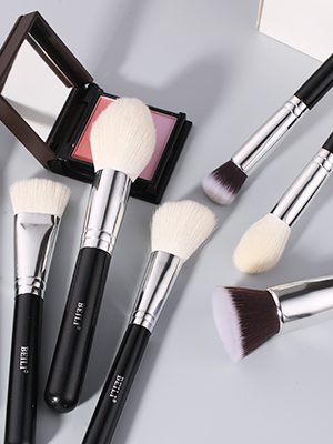 BEILI 15Pcs Black/Silver Professional Makeup Brushes Set for Face and Eye Makeup