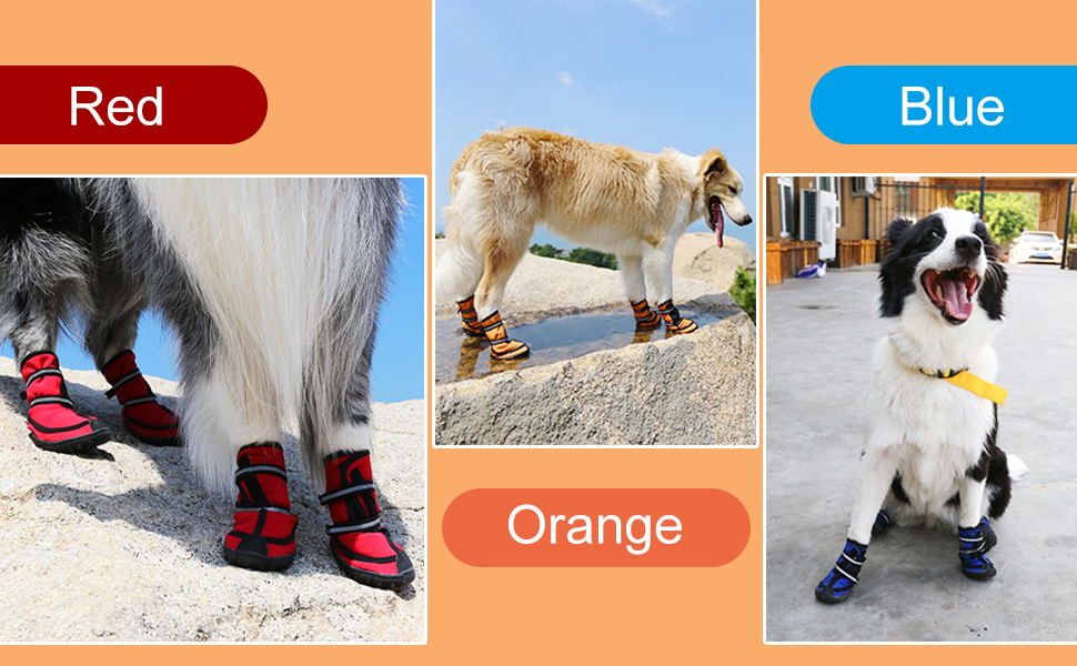 Dog Shoes, BESUNTEK Waterproof Dog Boots Snow Paw Protector with