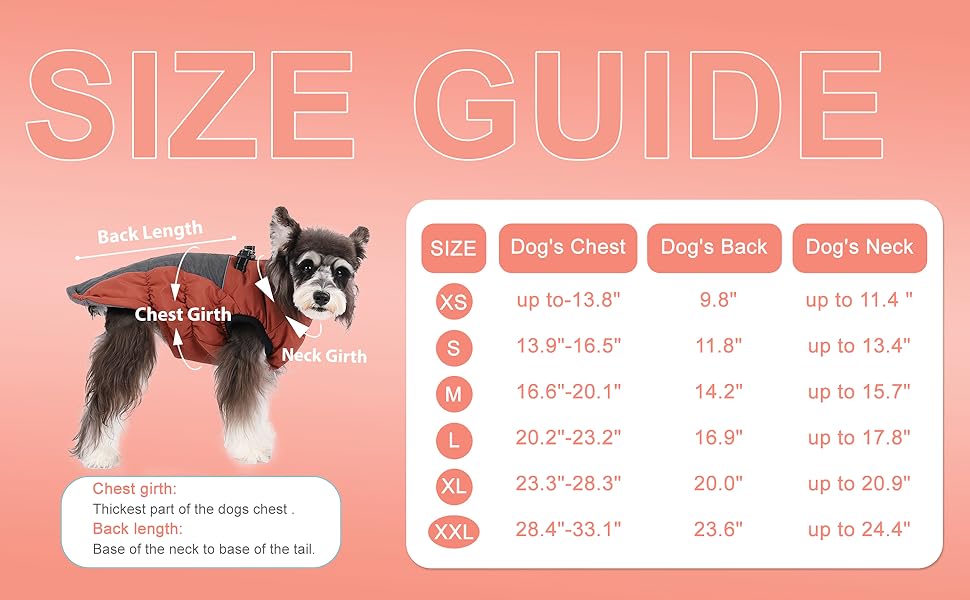 Norbi Dog Winter Coat, Warm Dog Coat Reflective Waterproof Turtleneck