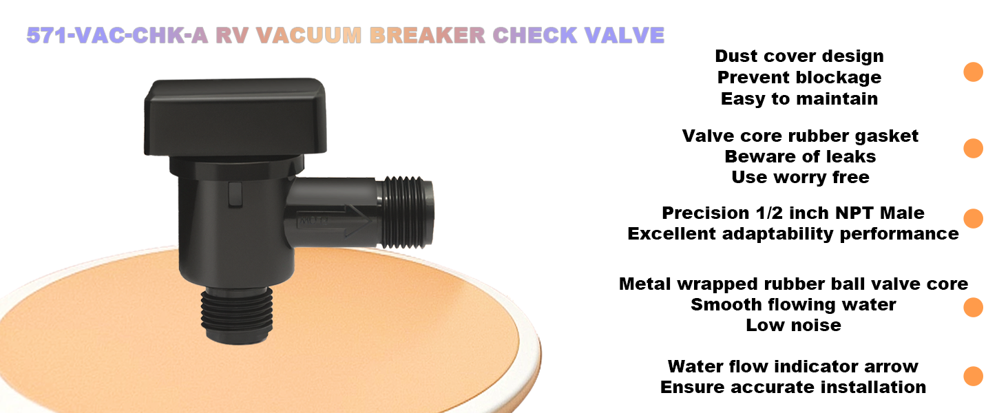 2024 Upgrade 571VACCHKA RV Vacuum Breaker Check Valve 1/