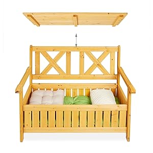 asiento jardin almacenamiento