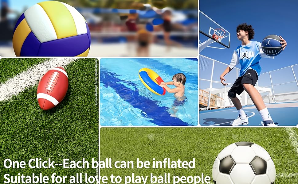 Drimzate Electric Ball Pump,Electric Ball Pump for Sports Balls, Automatic Ball