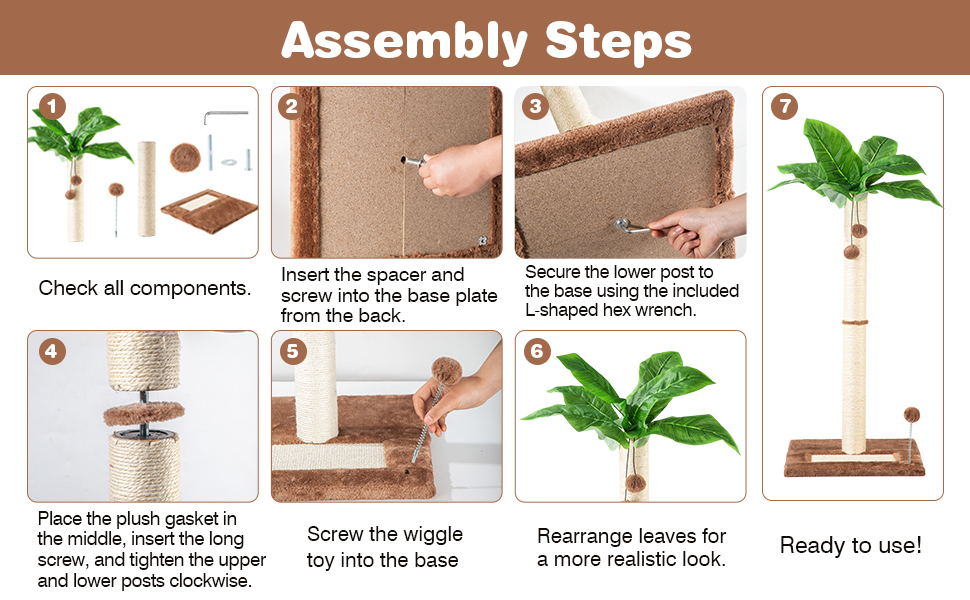 Leisuremix Cat Scratching Post 31.5" Tall Sisal Scratch