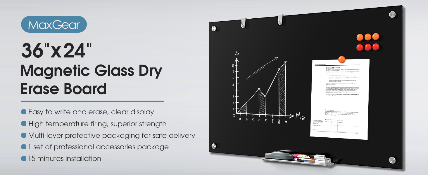 magnetic glass dry erase board