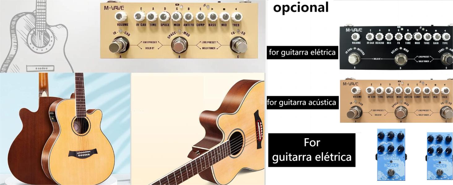 Pedal de efeitos para guitarra acústica