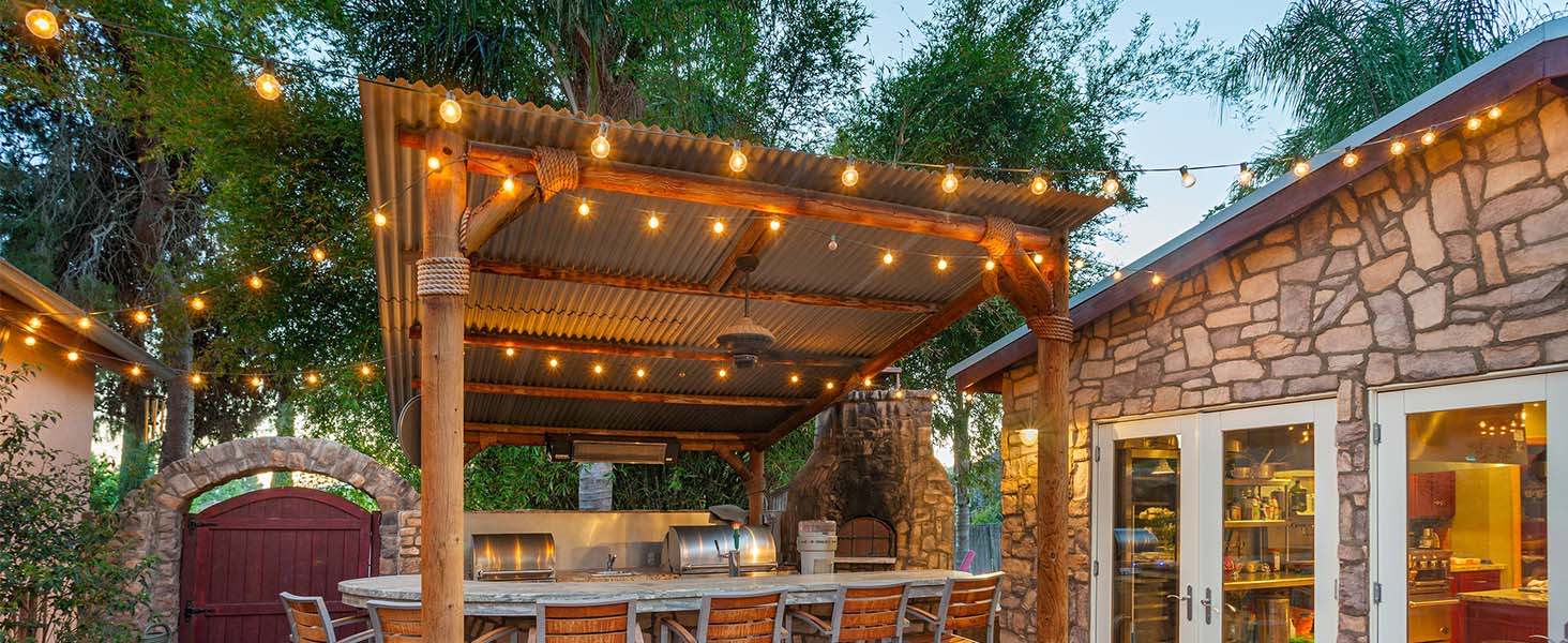 g40 outdoor bulb string lights hanging 