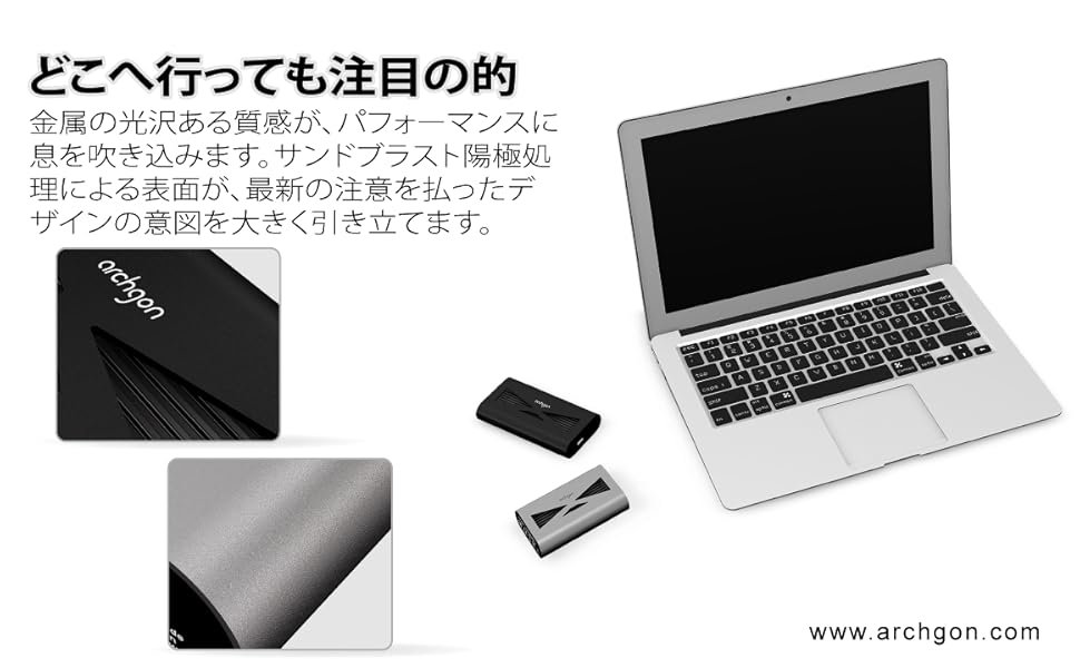 Amazon | Archgon 1TB USB 3.2 外付けSSD アルミニウム筐体 熱