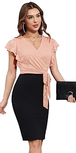 GRACE KARIN Vestito Donna Elegante Scollo a V