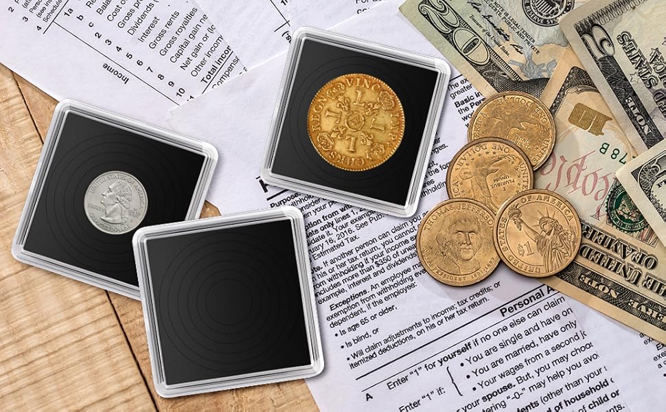 Waenerec 35Pcs Half Dollar Coin Holder Acrylic Coin