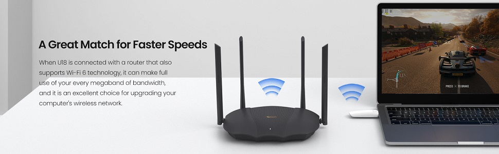 Tenda U18 AX1800 Wi-Fi 6 Dual Band USB 3.0 Wireless Adapter