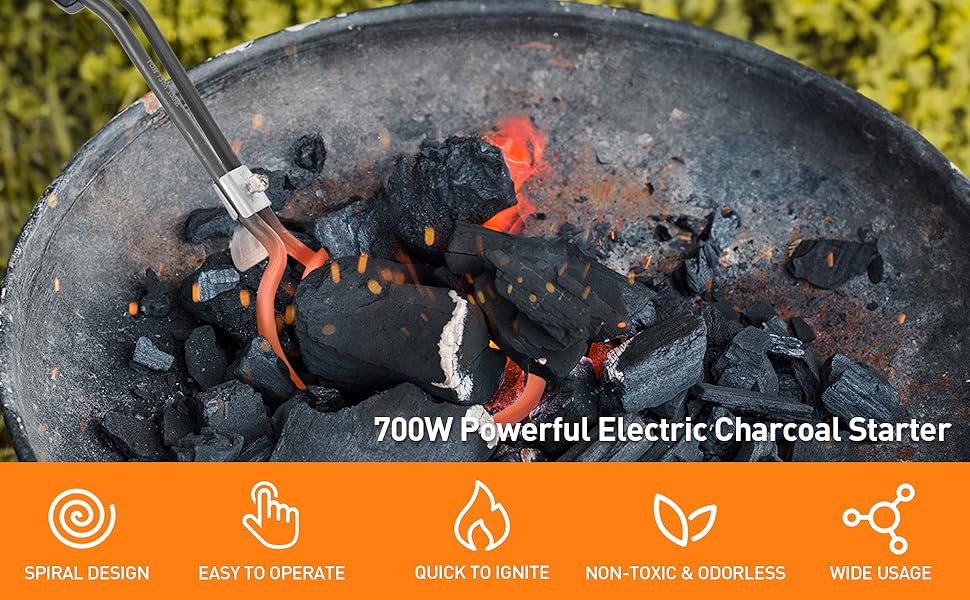 WishDirect 700W Electric Charcoal Starter for BBQ Grill