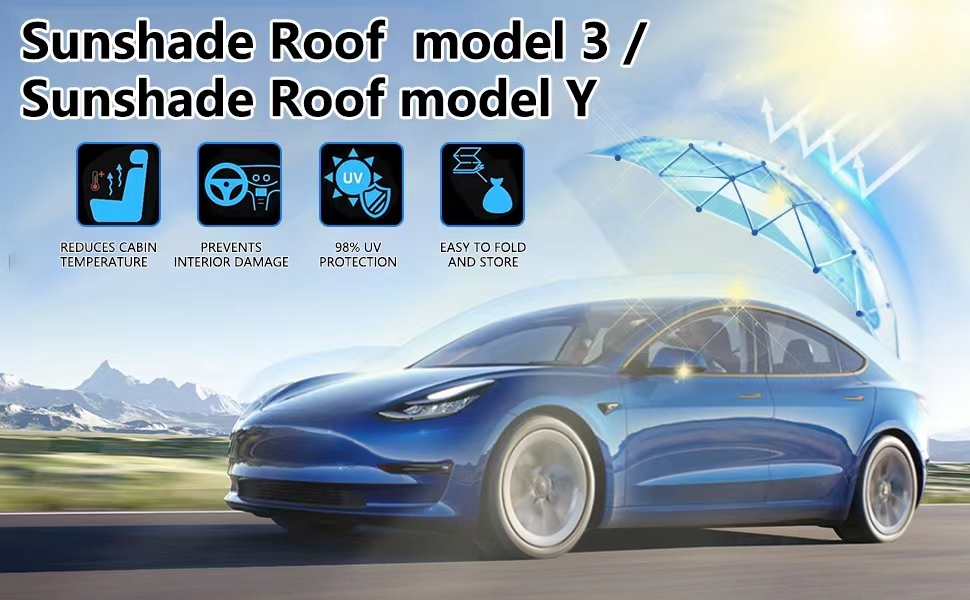 Tesla Model Y Sunshade Roof, Sunroof Heat Shield, UV