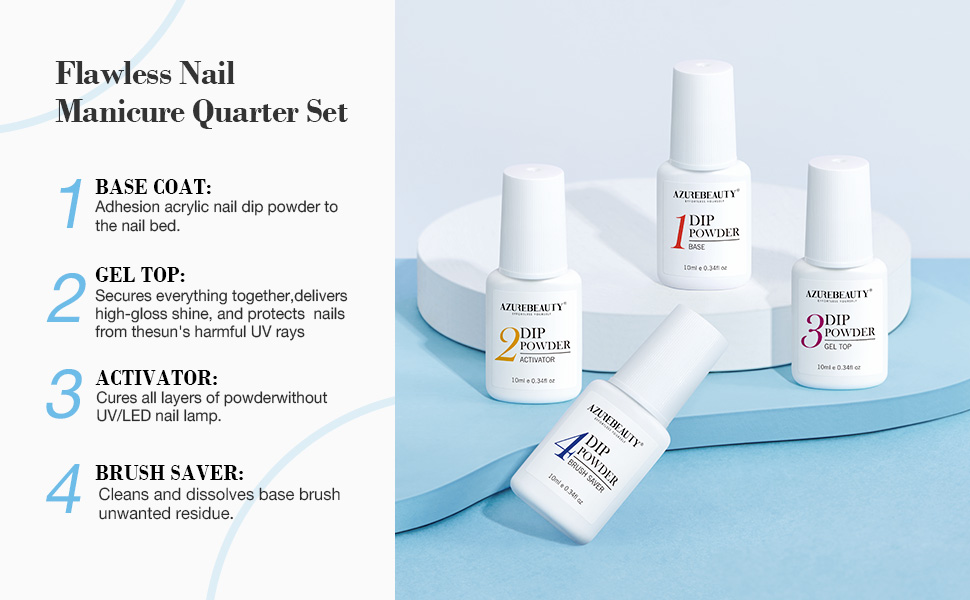 170 Pcs Dip Nails Powder Starter Kit, AZUREBEAUTY 36 Color