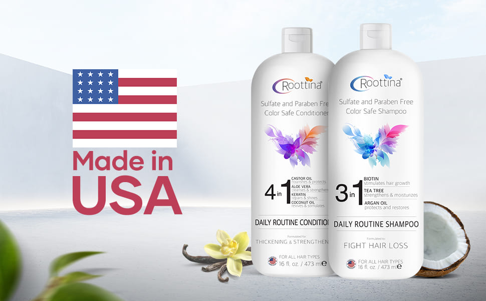 Sulfate Free Roottina Daily Routine Shampoo and