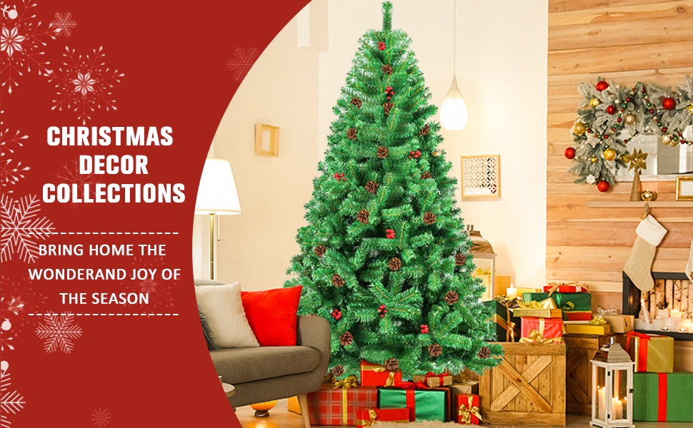 Artificial Christmas Tree with 40 DIY Christmas Tree Decorations, 180