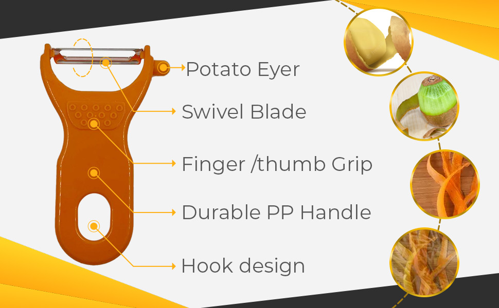 3Pack Potato Peelers, Stainless Steel Vegetable Peeler for Kitchen, Potatoes Peeler with Non