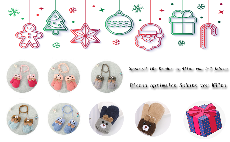 Fäustlinge Baby Kleinkind Gestrickte Handschuhe für 1 2 3 4 5 6 Jahre