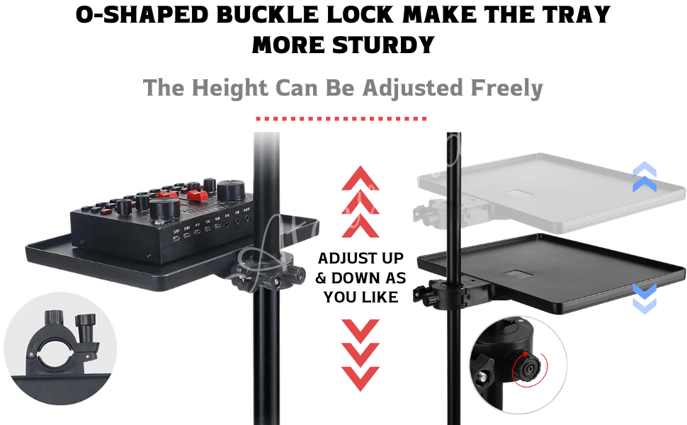 Microphone Stand Tray Mount Clamp on Rod Holders, Microphone Stand Desk