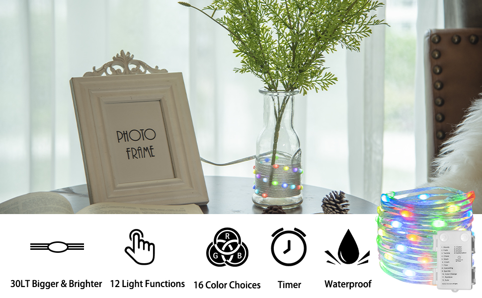 Eambrite Battery Operated Fairy Lights 3m 30 LED Colour Changing String