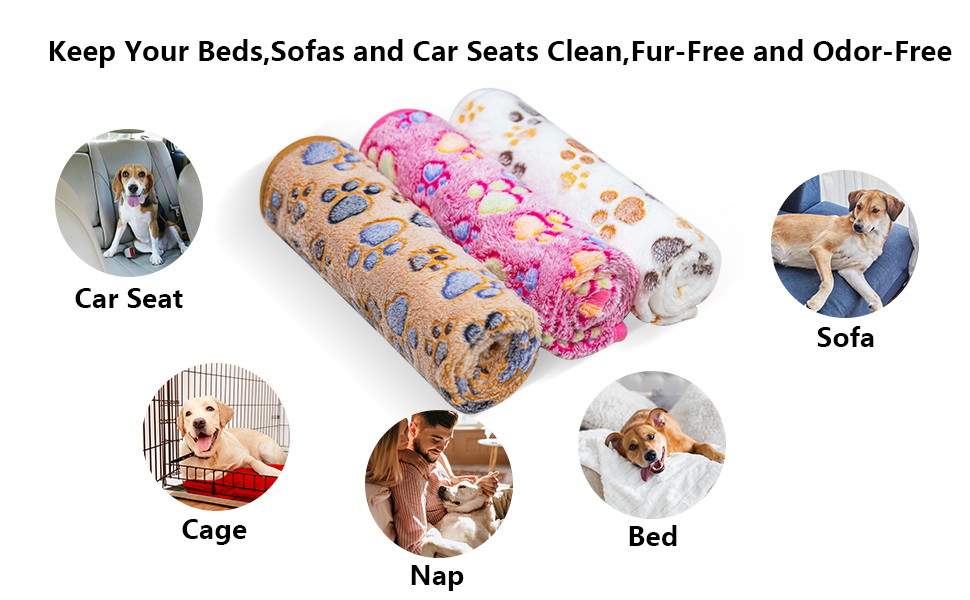 LeapSheep Pet Blankets for Dogs Cats 3Pack Heart Pattern