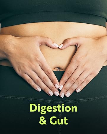 Woman holding tummy digestion and gut nutravita