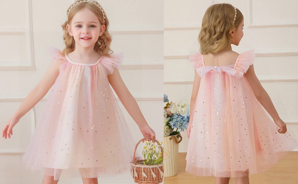 Amazon.com: NNJXD Flower Girl Princess Dress Sparkle Dots