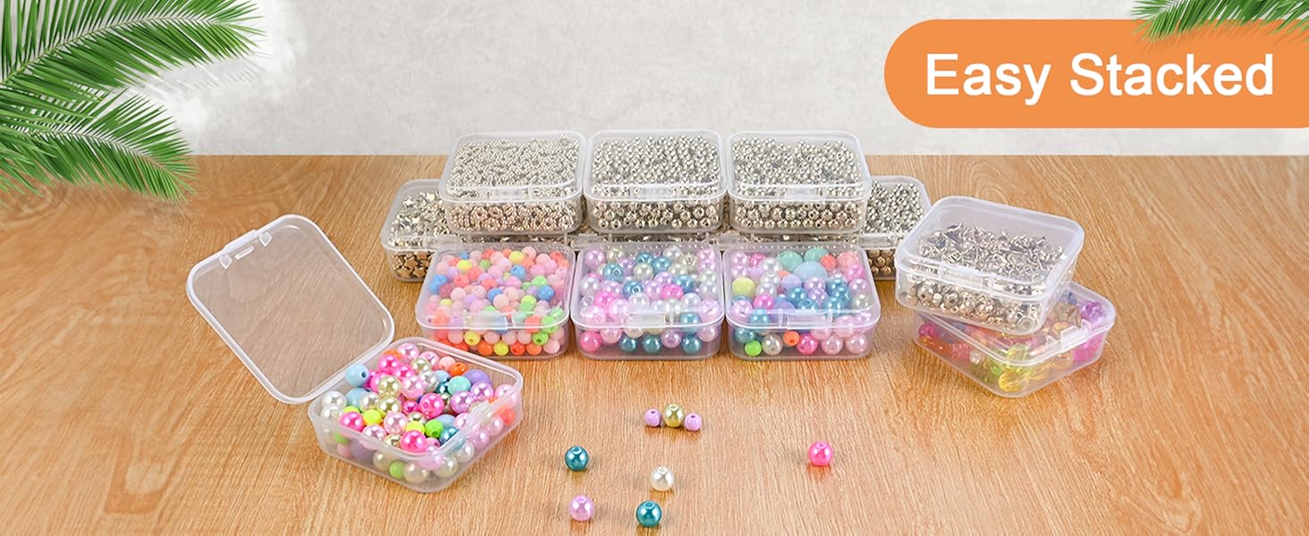 Mathtoxyz 18PCS Bead Organizer Box, Small Bead Organizers and Storage Containers