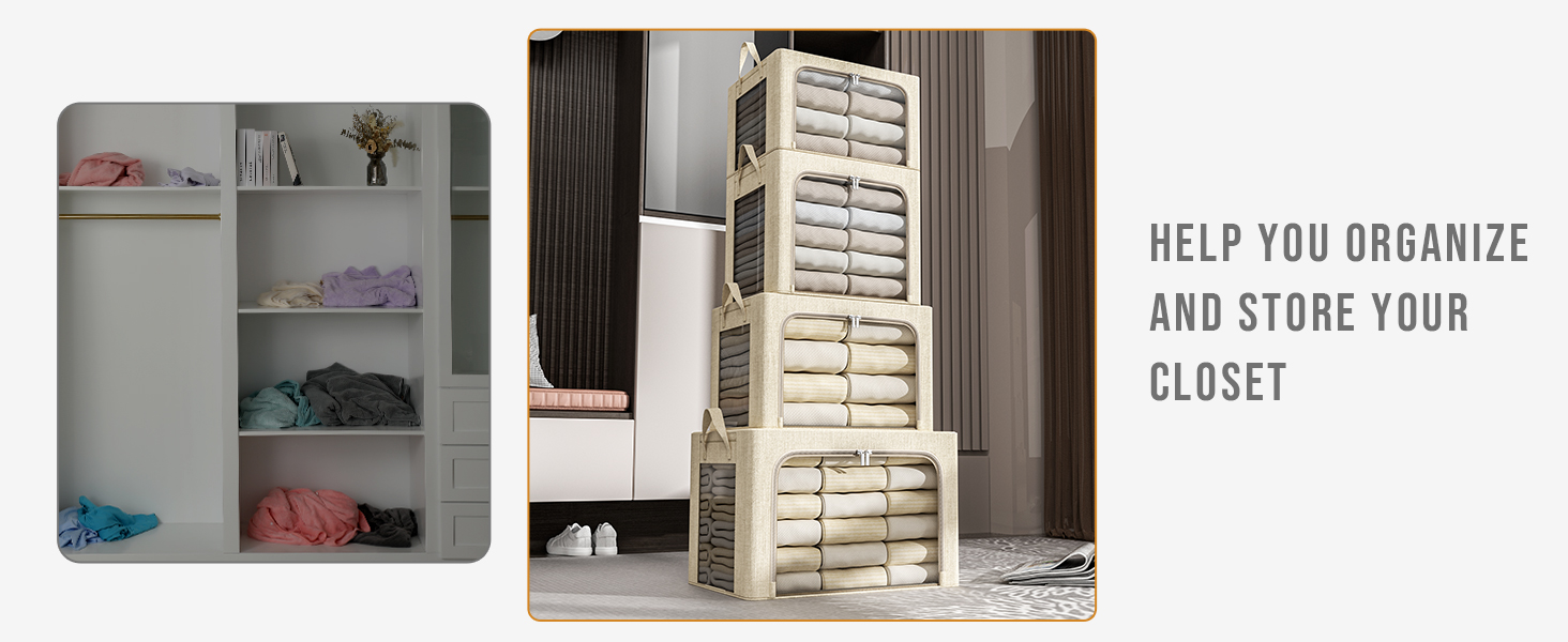 Clothes Storage Bins4 Pack Foldable Storage Organizer Bin