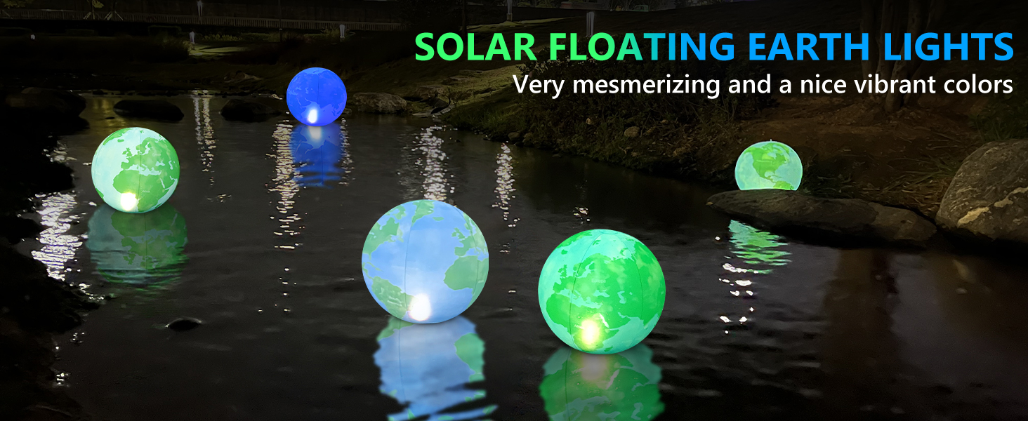 Floating Pool Lights, Solar Earth Pool Lights Waterproof