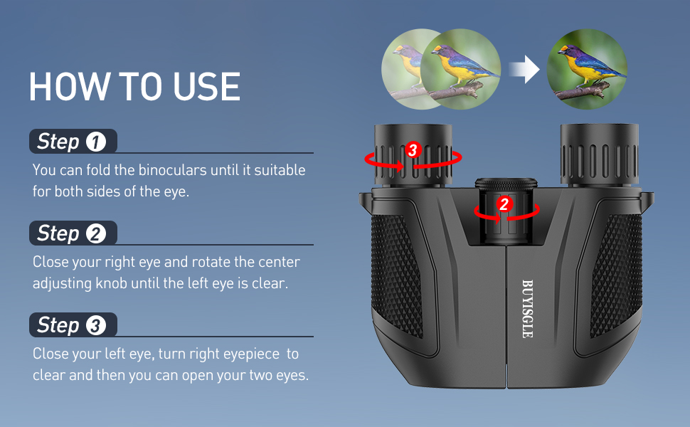 Buyisgle Compact Binoculars for Adults and Kids,15×25 High