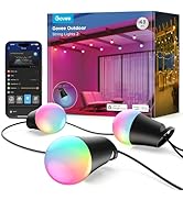 Govee Smart Outdoor String Lights 2, 48ft Outdoor Lights with Dimmable Warm White LED Bulbs, 47 S...