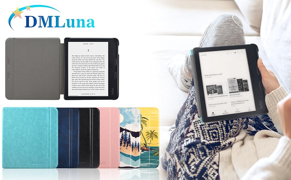 DMLuna Case for Kobo Libra 2 7" (ModelN418, 2021 Release), Slim and Lightweight Folio Premium
