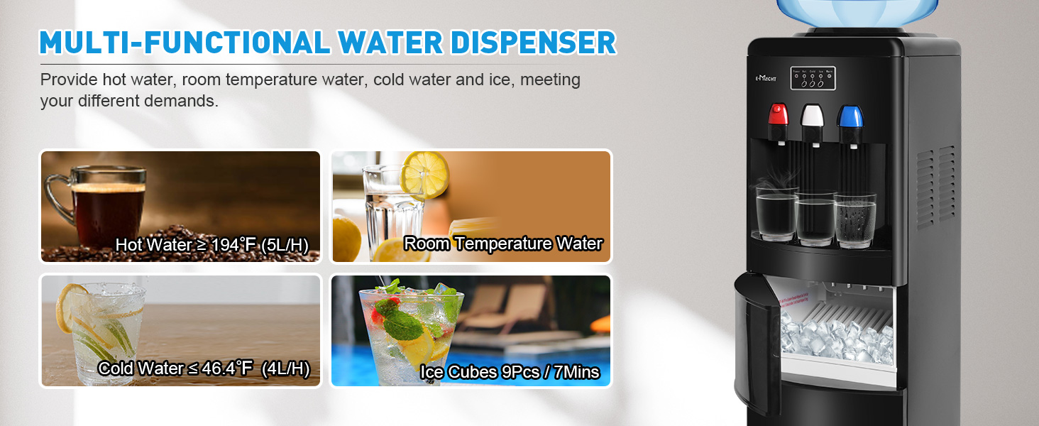 Clarfey 3 in 1 Water Dispense with Builtin Ice Maker