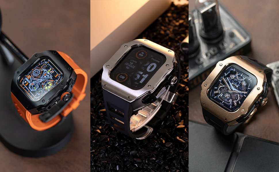 military case tactical cover Integrated bracelet chain link fluorine rubber upgrade butterfly clasp