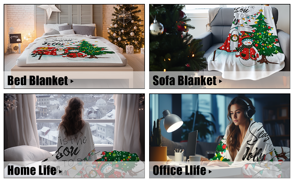 OZMI Christmas Blanket Throws, 130 x 160 cm Soft Fleece Christmas