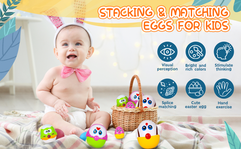 CAPTAIN CHAOWING Easter Egg Toys for Toddlers,Easter