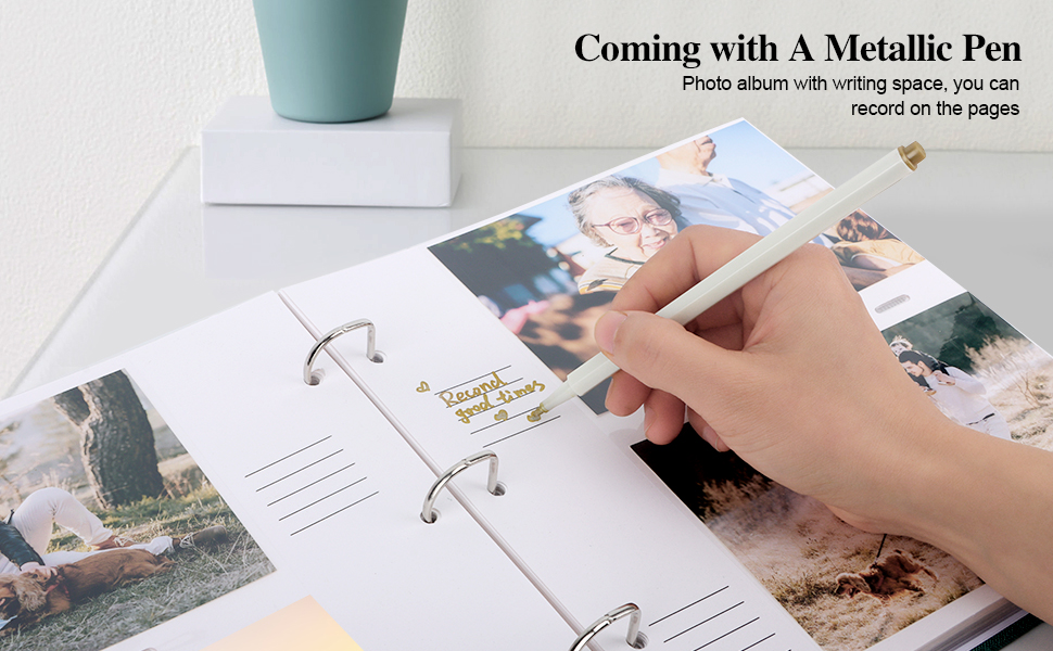 Photo Album 4x6 200 Pockets Linen Frame Cover Picture Album