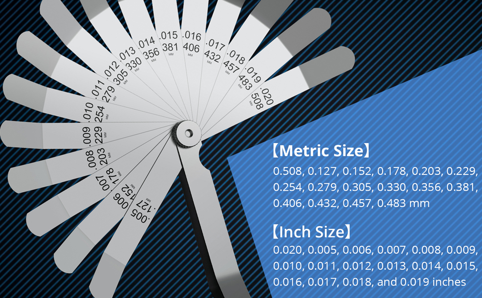 CAMWAY 2Pcs Feeler Gauge Set Stainless Steel Metric/Inch 32