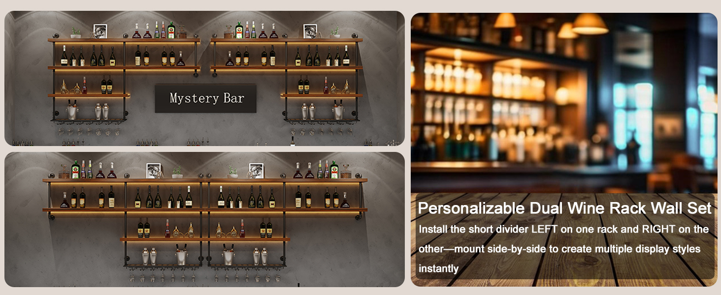 Liquor Floating Shelves Display Storage Organizer