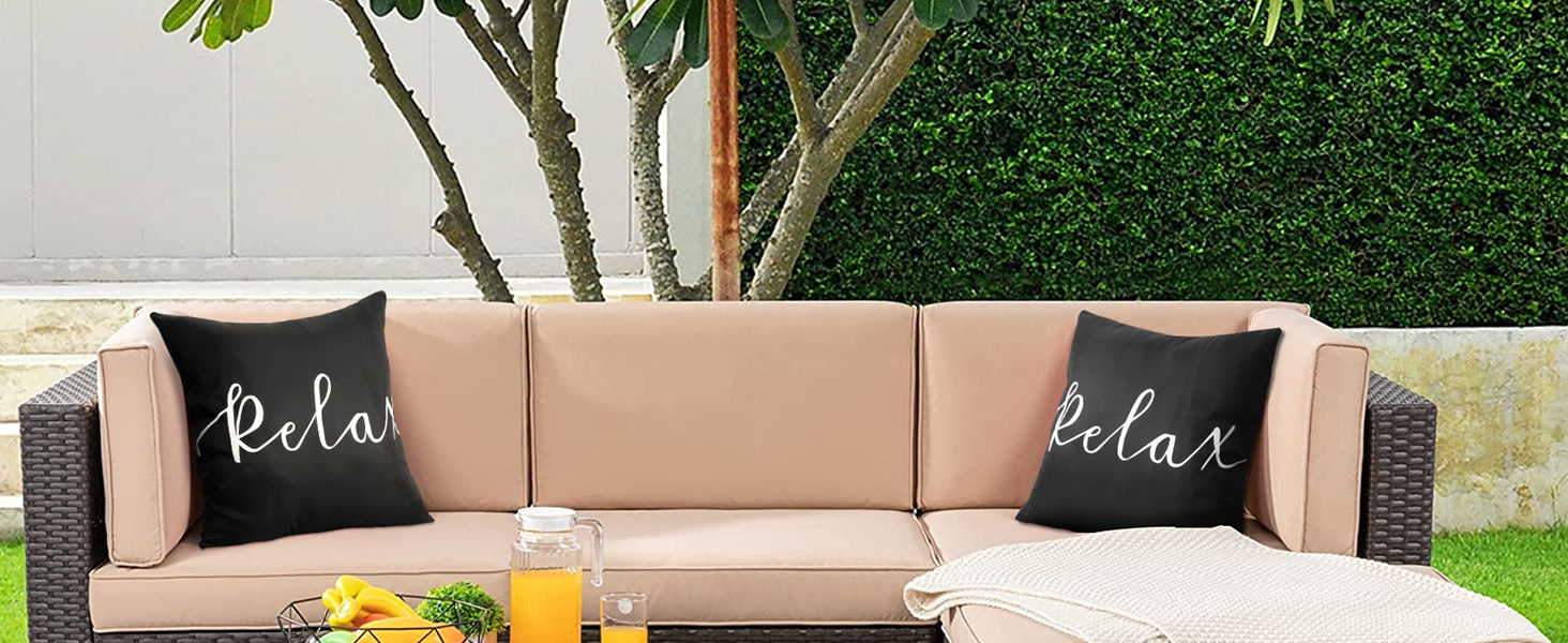 Merrycolor Pack of 2 Outdoor Pillow Covers 18x18 Waterproof