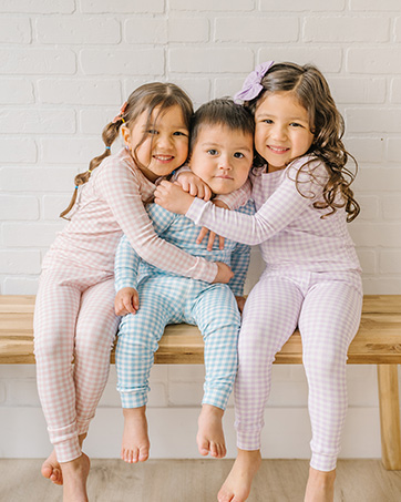 moimoln check soft cotton modal pjs toddler baby girls boys unisex sibling