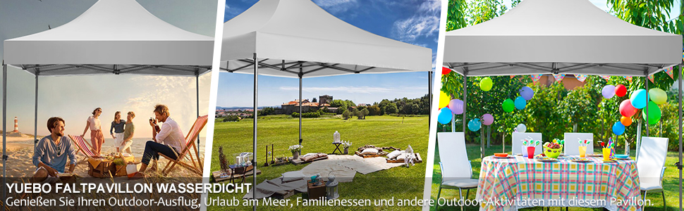 Amazon.de YUEBO Pavillon 3x3 Wasserdicht Stabil Faltpavillon Profi mit